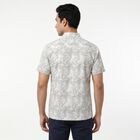 Men's Grey Camp Collar Casual Shirt, Light Grey, small