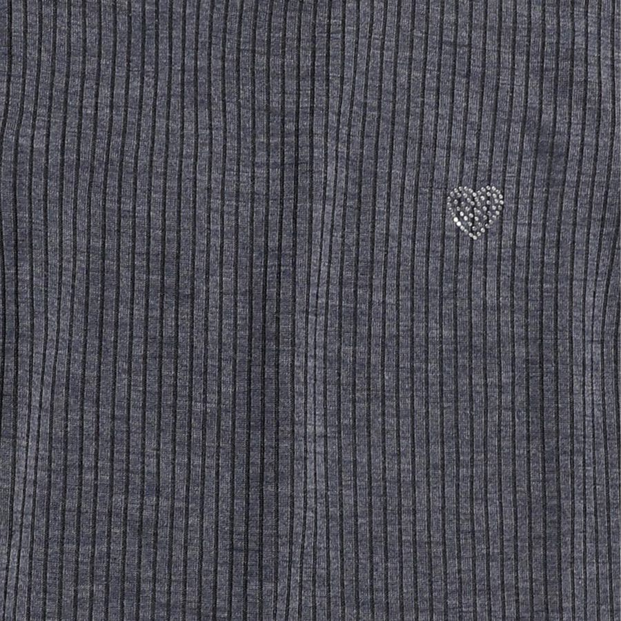 Girls Muted Charcoal Blue Round Neck Thermal, Melange Blue, large image number null