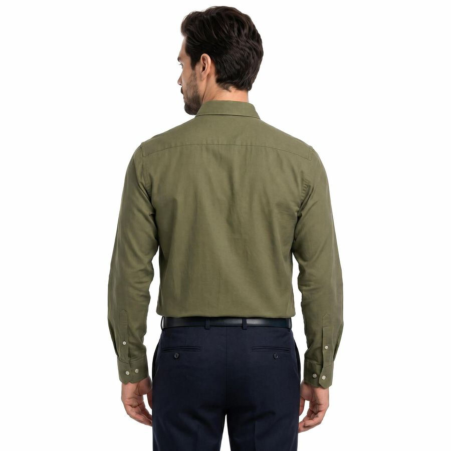 Men Dark Green Regular Fit Formal Shirt, गहरा हरा, large