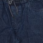 Boys' Navy Blue Straight Fit Cargo Jeans, मध्यम नीला, small