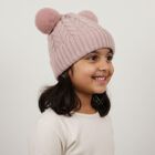 Girls' Winter Cap, हल्का गुलाबी, small image number null
