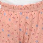 Girls Peach Regular Fit Floral Ruffled Bloomer, Peach, small