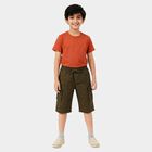 Boys' Olive Relaxed Fit Cotton Jamaican Shorts, Olive, small