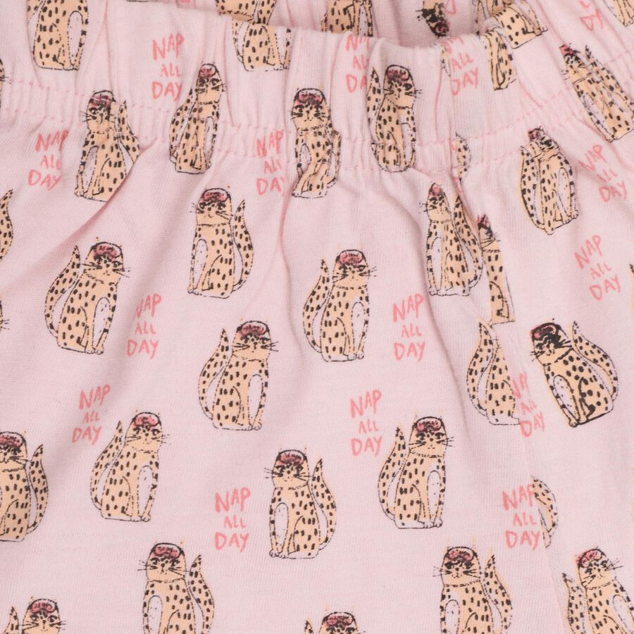 Girls' Night Suit, हल्का गुलाबी, large image number null