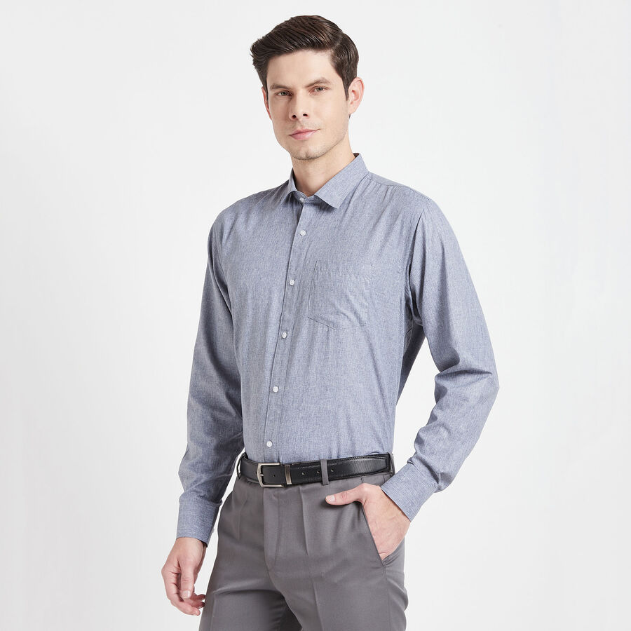 Solid Formal Shirt, Dark Grey, large image number null