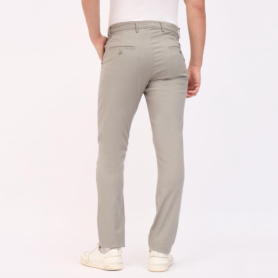 Men's Slim Fit Casual Trousers, Light Grey, large image number null