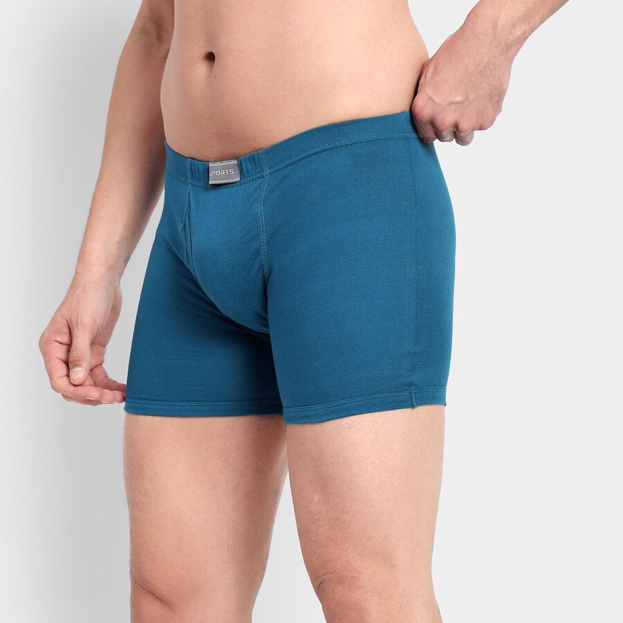 Men's 100% Cotton Trunks, Teal Blue, large image number null