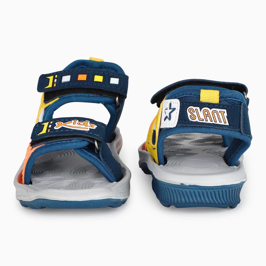 Boys' Blue Velcro Strap Strappy Sandals, Teal Blue, large