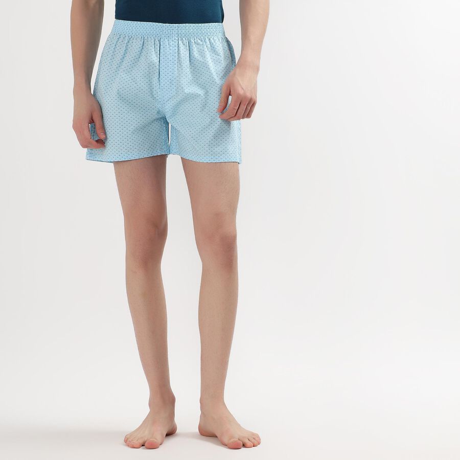 Men's 100% Cotton Boxers, Light Blue, large image number null