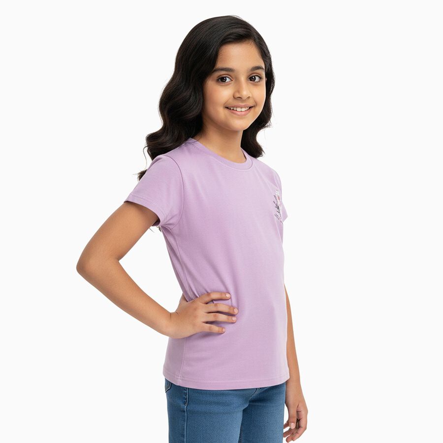 Girls' T-Shirt, लाइलेक, large image number null