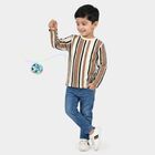 Boys Beige Crew Neck Regular T-Shirt, Beige, small