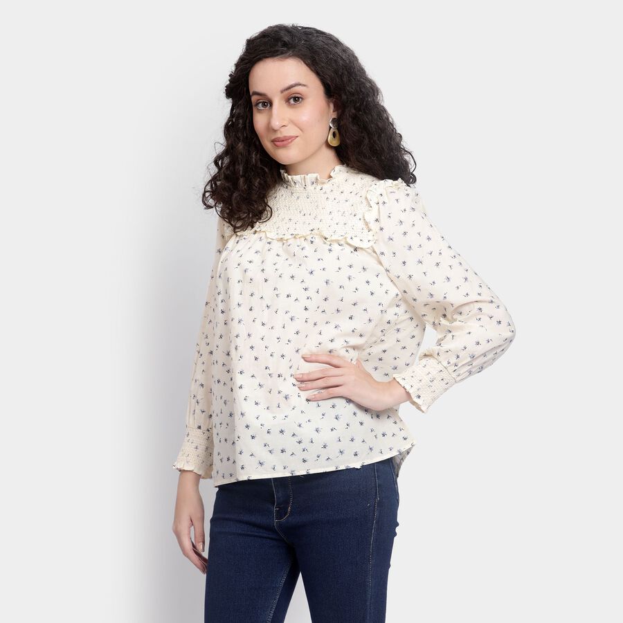 Ladies' 100% Cotton Top , ऑफ व्हाइट, large image number null