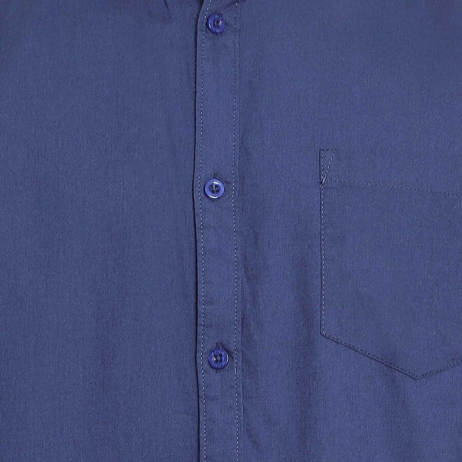 Cotton Solid Casual Shirt, Navy Blue, large image number null