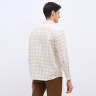 Men's Beige Cotton Classic Casual Shirt, Beige, small