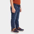 Boys Blue Straight Fit Washed Jeans, Mid Blue, small