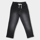 Boys Faded Black Regular Fit Elasticated Jeans, काला, small image number null