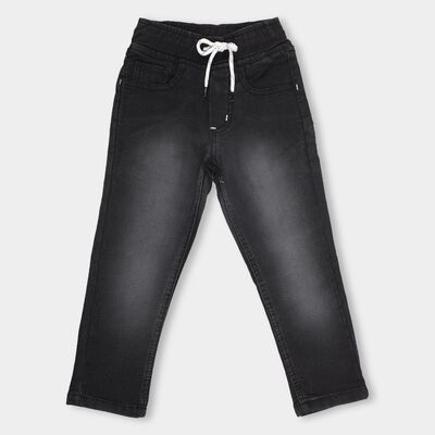 Boys Faded Black Regular Fit Elasticated Jeans