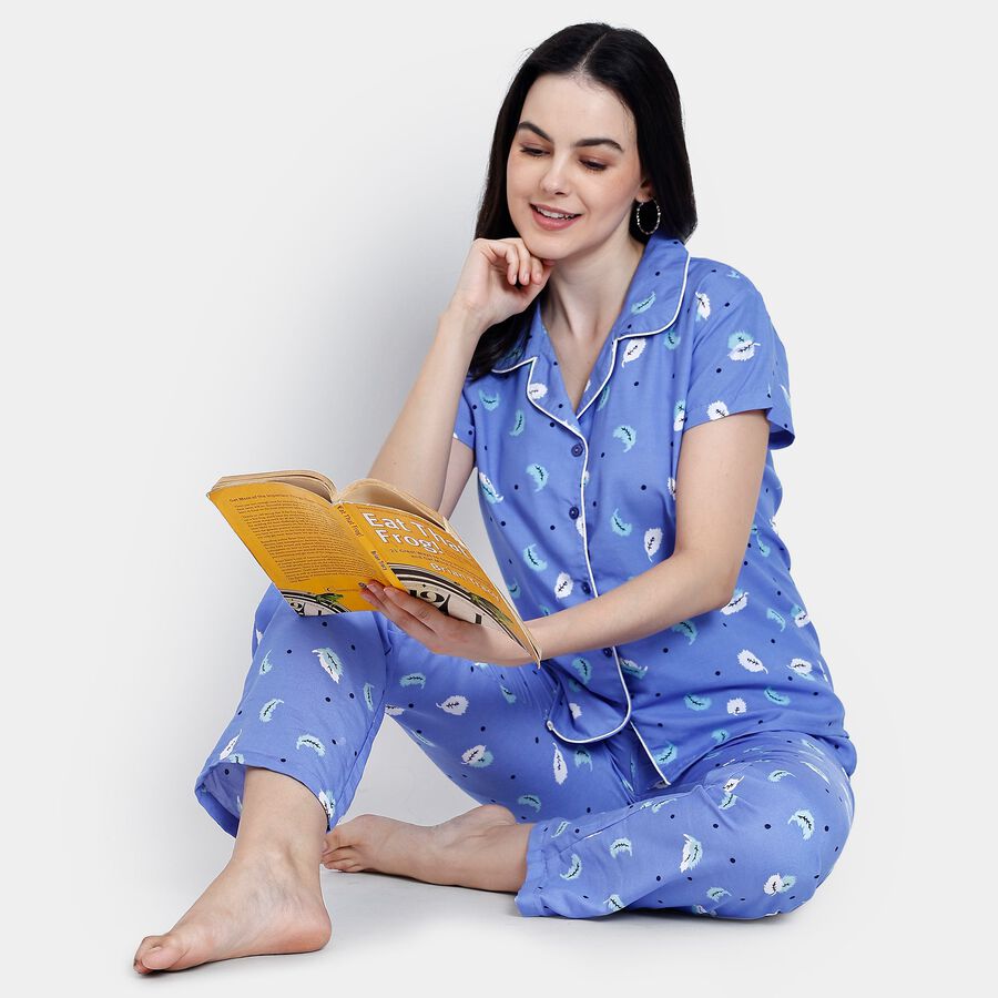 Ladies' Night Suit, रॉयल ब्लू, large image number null