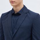 Men's Deep Midnight Navy Blue Slim Fit Single-Breasted Blazer, Navy Blue, small image number null