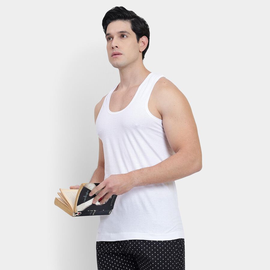 Men's 100% Cotton Vest , White, large image number null