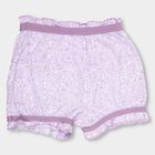 Girls' Soft Lavender Regular Fit Printed Bloomers, Lilac, small image number null