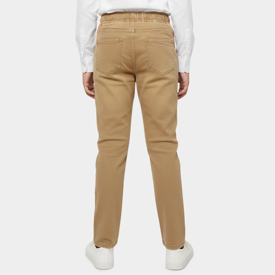 Boys' Light Beige Regular Fit Washed Jeans, Beige, large