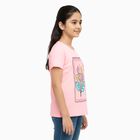 Girls' 100% Cotton T-Shirt, हल्का गुलाबी, small