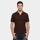 Men Brown Polo Neck Polo T-Shirt, भूरा, small