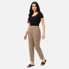 Women's Beige Straight Fit Heart Printed Lounge Pyjama, गहरा पीला, small