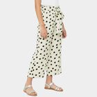 Girls' White Regular Fit Star Printed Capri, सफ़ेद, small