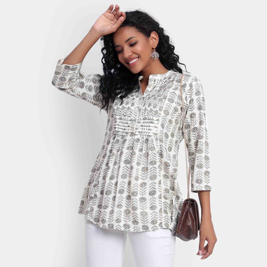 Printed Kurta, Light Grey, large image number null