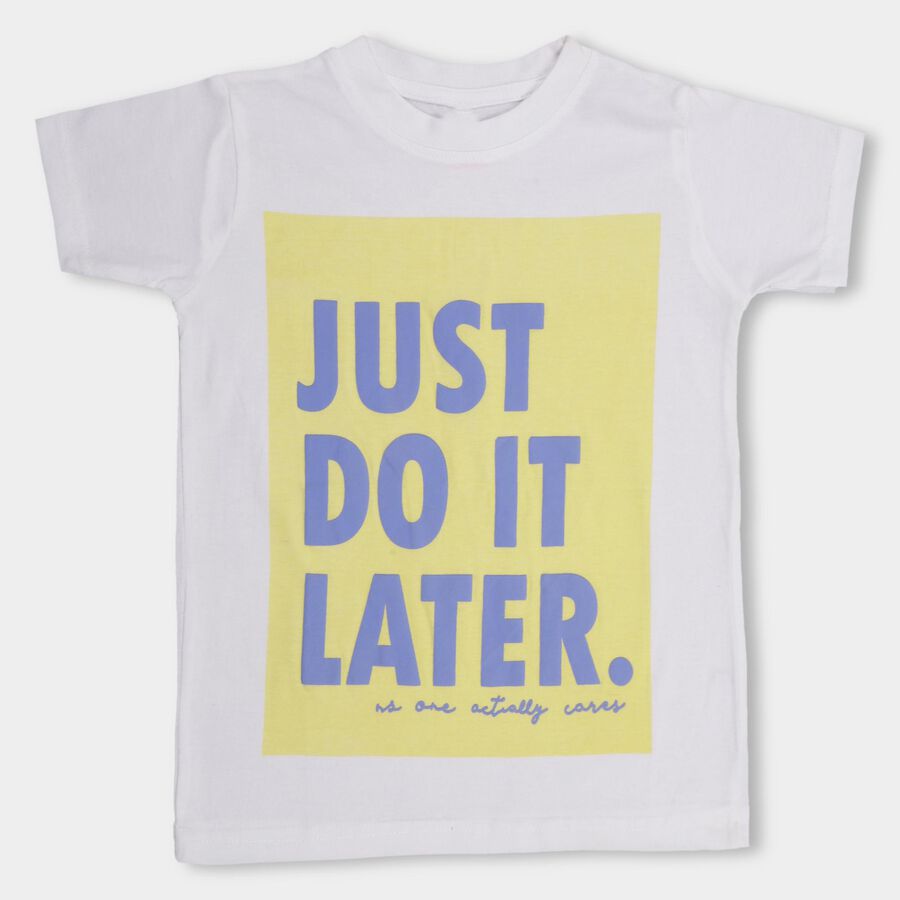 Boys' 100% Cotton Half Sleeves T-Shirt , सफ़ेद, large image number null