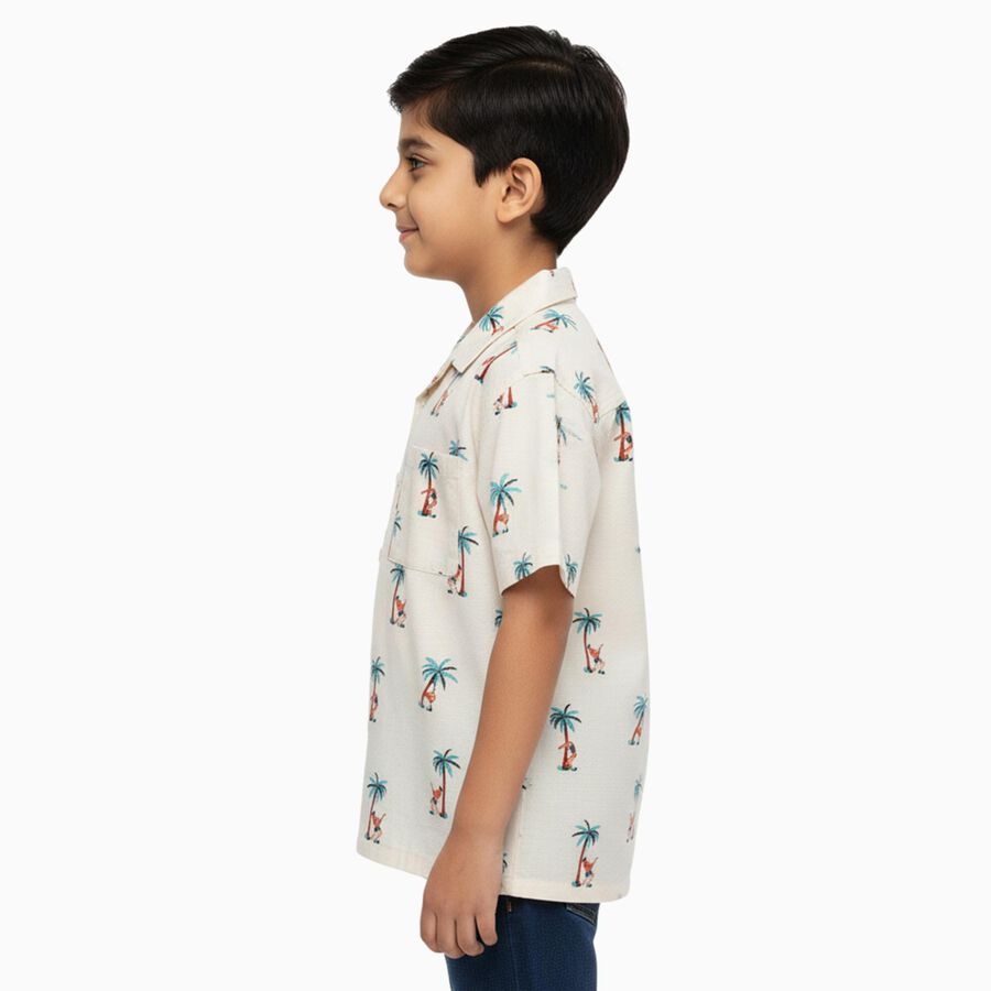 Boys' 100% Cotton Casual Shirt, Off White, large image number null