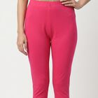 Women's Fuchsia Slim Fit Elastic Waist Churidar, रानी (फ्यूशिया), small