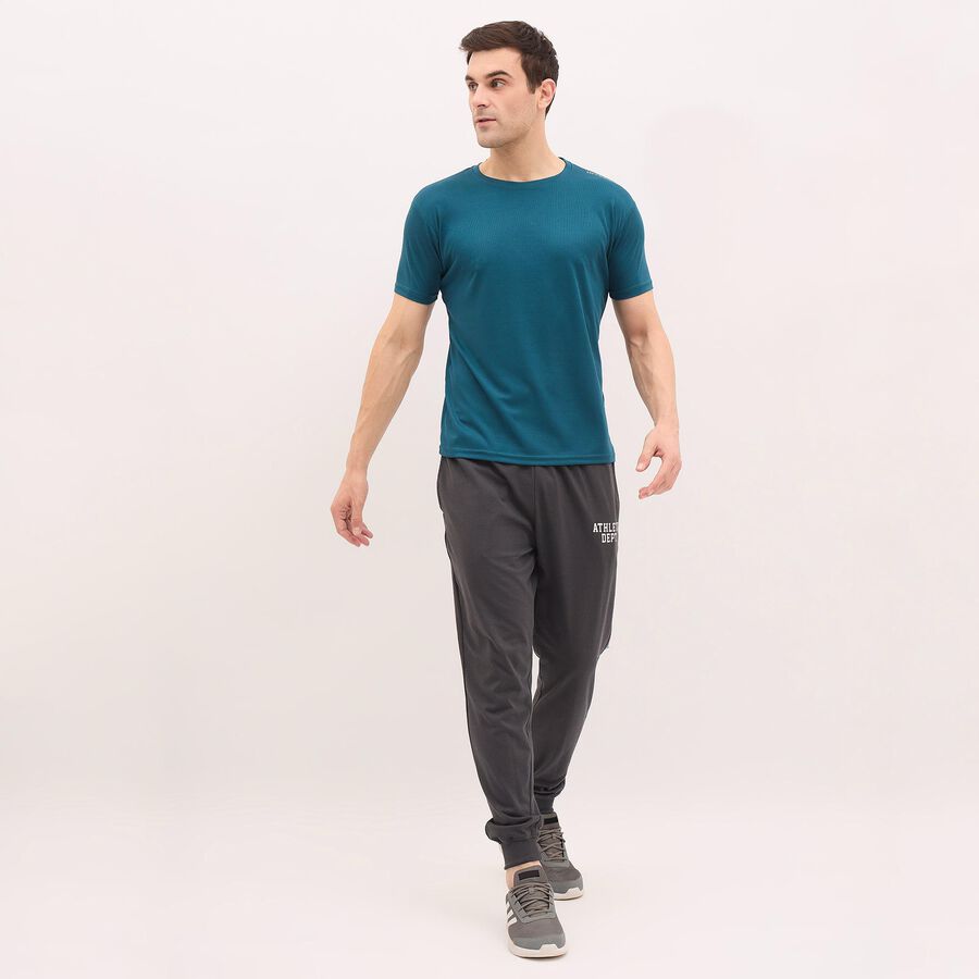 Men's Teal Crew Neck Drifit T-Shirt, टील ब्लू, large image number null