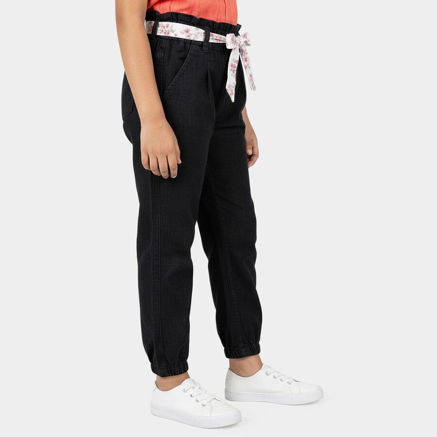 Girls' Black Slim Fit Classic Jeans, Black, large