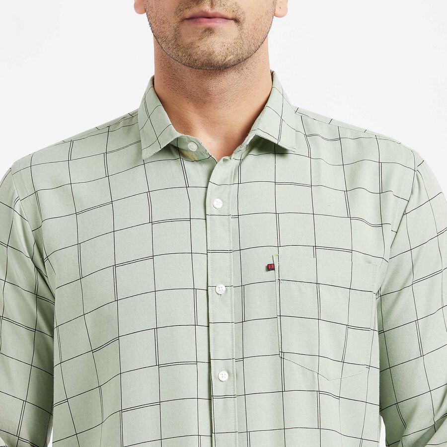 Checks Casual Shirt, Light Green, large image number null