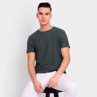 Men's Round Neck Half Sleeves T-Shirt, गहरा हरा, small image number null