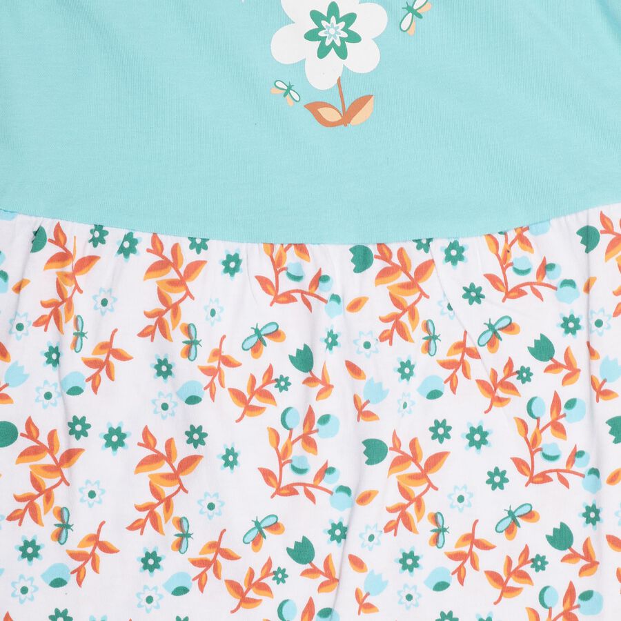 Infants' 100% Cotton Frock , Aqua, large