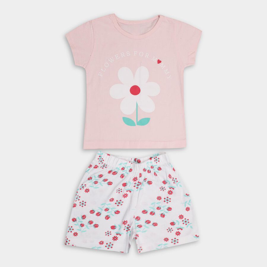 Girls' Short Set, हल्का गुलाबी, large image number null