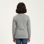 Girls Light Grey Round Neck Thermal Upper, Light Grey, small image number null