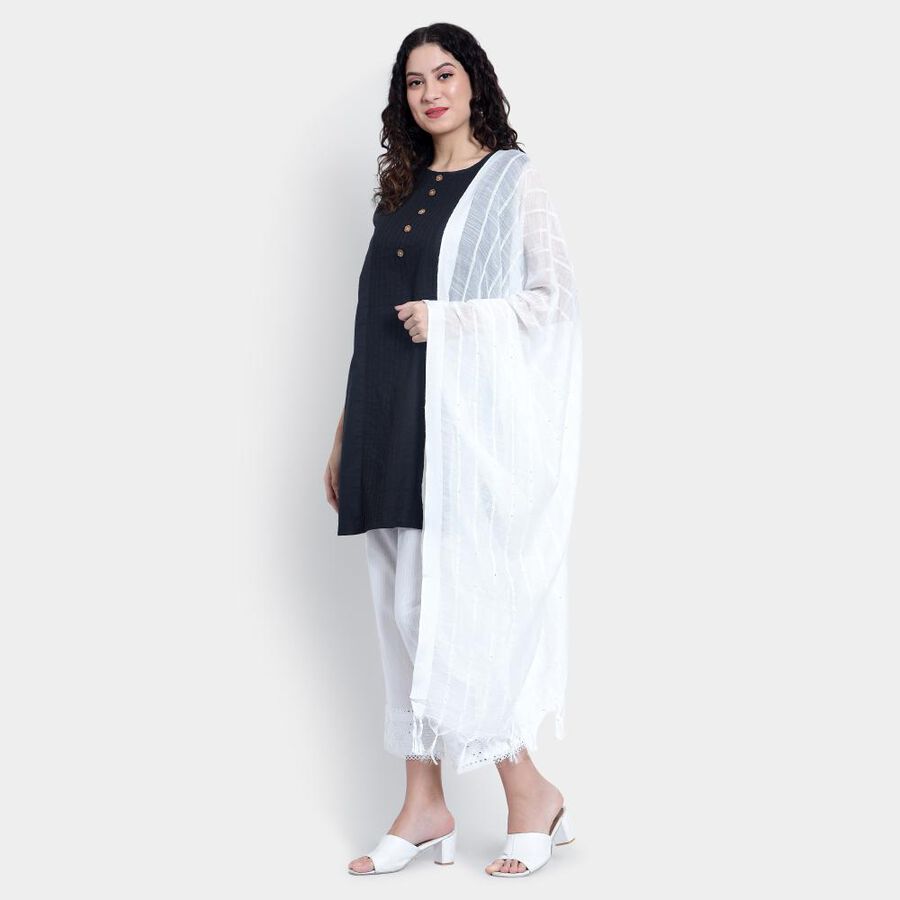 Embellished Dupatta, ऑफ व्हाइट, large image number null