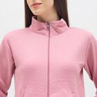 Women's Light Pink Mock Neck Casual Sweatshirt, हल्का गुलाबी, small image number null