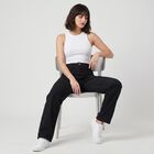 Women's Black Straight Fit Jeans, Black, small