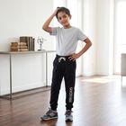 Boys' Black Jogger Graphic Printed Winter Pyjama, काला, small