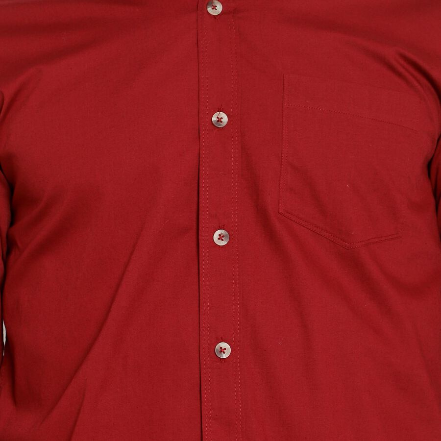 Cotton Solid Casual Shirt, Maroon, large image number null