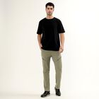 Men's Slim Fit Casual Trousers, Light Green, small