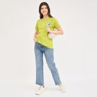 Women's Lime Green Cotton Round Neck T-Shirt, Lemon, small image number null
