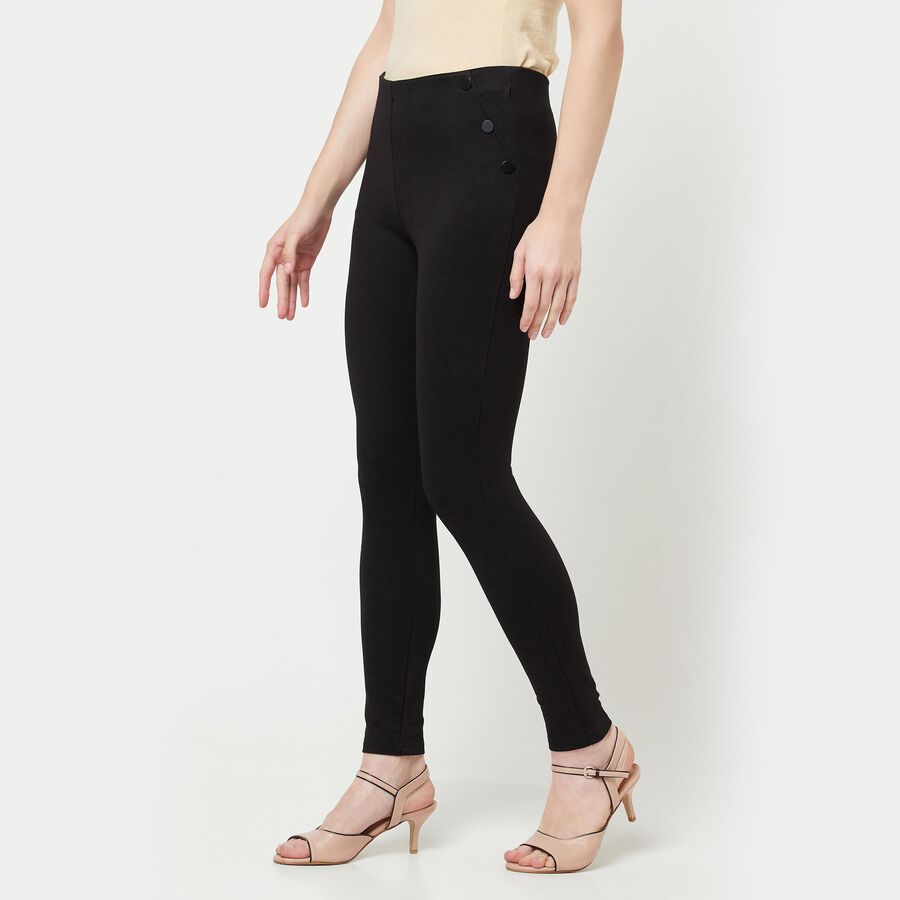 Solid Trousers, Black, large image number null