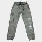 Boys' Olive Green Jogger Fit Cargo Printed Jeans, Olive, small